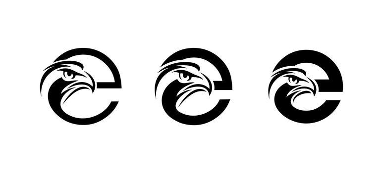 Monogram Eagle Logo Initial Letter e