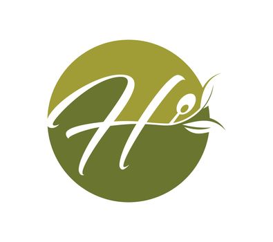 Grape Vine Monogram Initial Logo Letter H