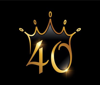 Golden Luxury Crown Monogram Number 40