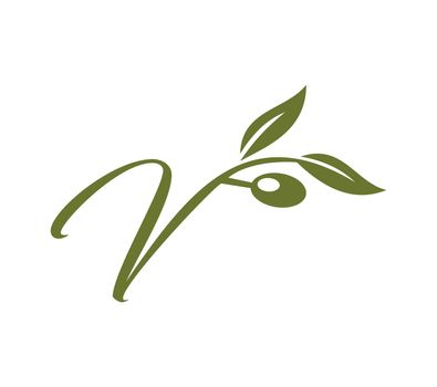 Grape Vine Monogram Initial Logo Letter V