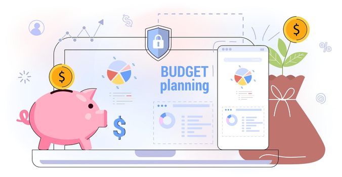 Financial planning app for earnings and expenses control Budget planning