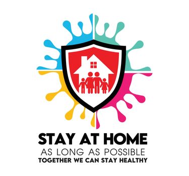 Stay at home prevent from virus spread symbol