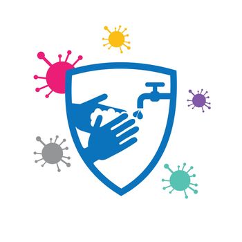 Hand wash protect from virus icon