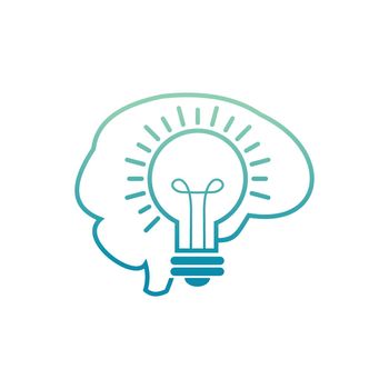 Brain with bulb logo for supporting developmental health 