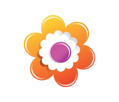Simple colorful flower logo