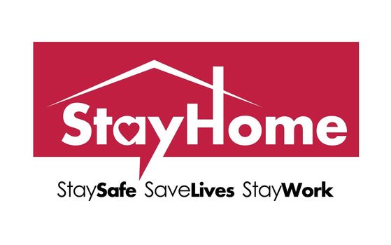 Stay Home Stay Work Stay Safe vector sign
