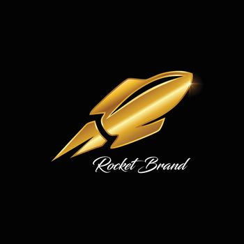 Golden Rocket Logo Sign 