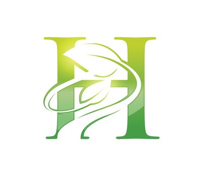 Leaf Monogram Initial Letter H