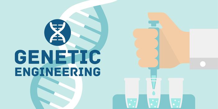 Genetic engineering vector banner illustration