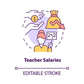 Teacher salaries concept icon