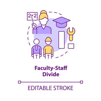 Faculty staff divide concept icon