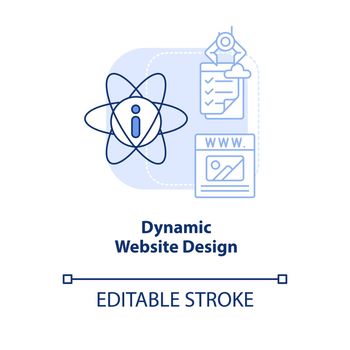 Dynamic website design light blue concept icon
