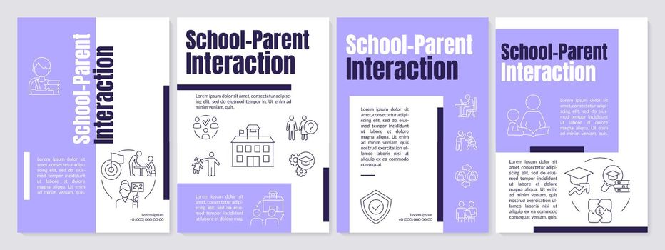 School parent interaction purple brochure template