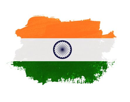 India flag isolated on white vector illustration