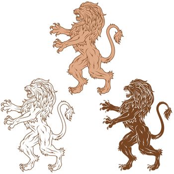 Rampant lion heraldic design