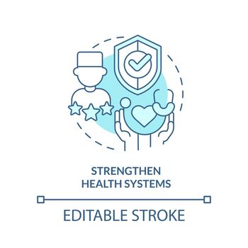 Strengthen health systems turquoise concept icon