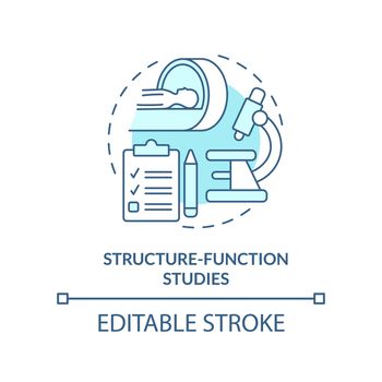 Structure function studies turquoise concept icon