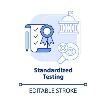 Standardized testing light blue concept icon