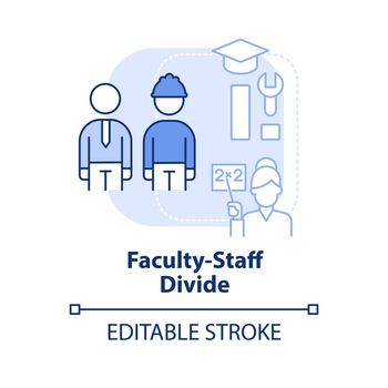 Faculty staff divide light blue concept icon