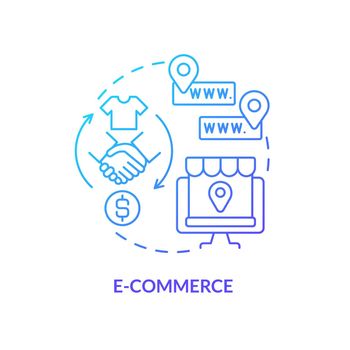 E commerce blue gradient concept icon