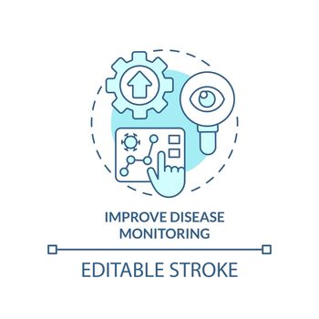 Improve disease monitoring turquoise concept icon