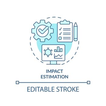 Impact estimation turquoise concept icon
