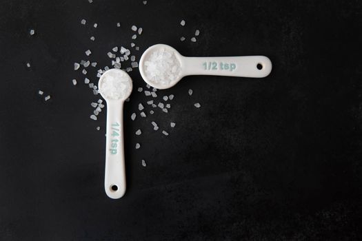 Salt Crystals in Measuring Spoons