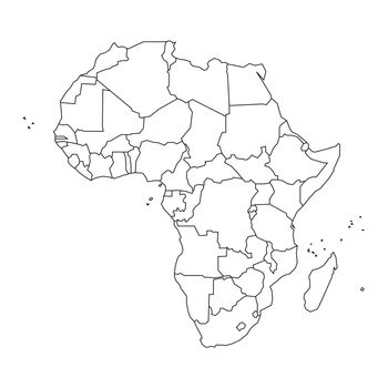 Africa political map. Low detailed