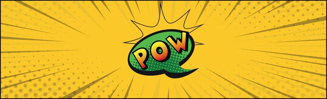 Comic lettering POW on white background - Vector