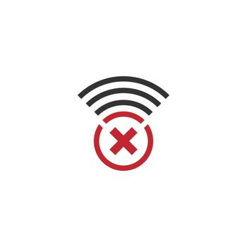 Signal disconected, signal cut off icon template