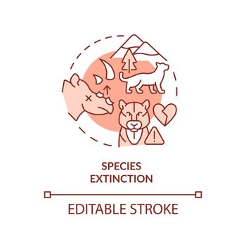 Species extinction terracotta concept icon