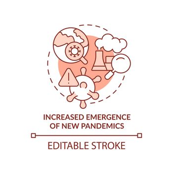 Increased emergence of new pandemics terracotta concept icon