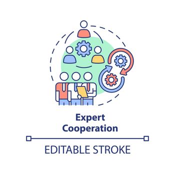Expert cooperation concept icon