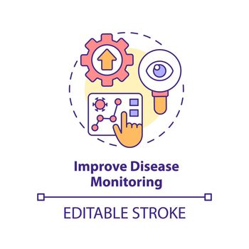 Improve disease monitoring concept icon