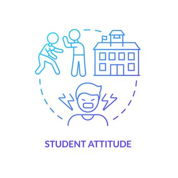 Student attitude blue gradient concept icon