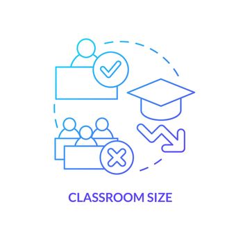 Classroom size blue gradient concept icon