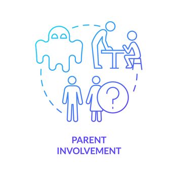 Parent involvement blue gradient concept icon