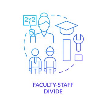 Faculty staff divide blue gradient concept icon