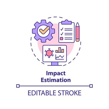 Impact estimation concept icon