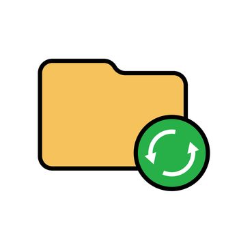 Folder synchronization icon. Update and backup. Vector.