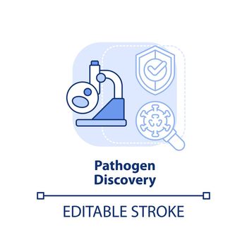 Pathogen discovery light blue concept icon