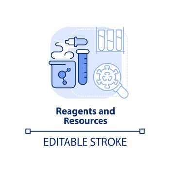 Reagents and resources light blue concept icon