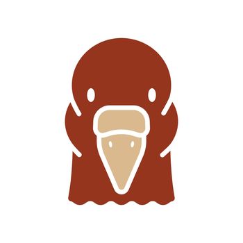 Dove glyph icon. Animal head vector symbol