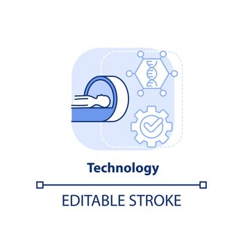 Technology light blue concept icon. Innovative methods. Pandemic preparedness effort abstract idea thin line illustration. Isolated outline drawing. Editable stroke. Arial, Myriad Pro-Bold fonts used