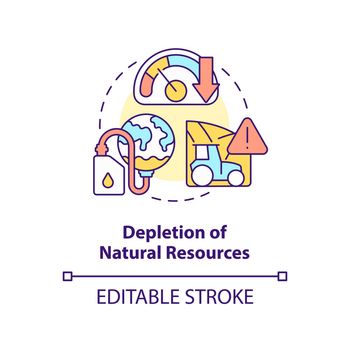 Depletion of natural resources concept icon