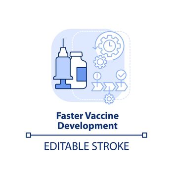 Faster vaccine development light blue concept icon