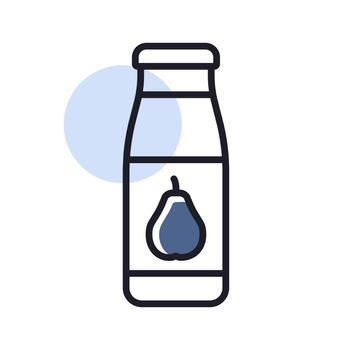 Bottle of pear juice vector icon