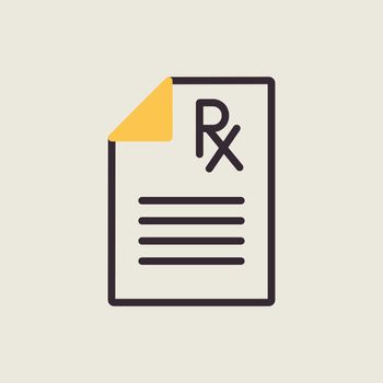 Medical prescription Rx vector icon. Medical sign