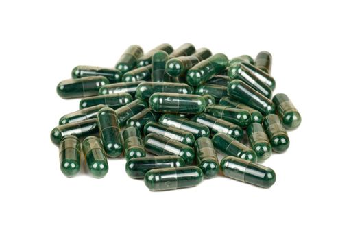 Heap green capsules