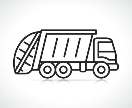 garbage truck line icon illustration
